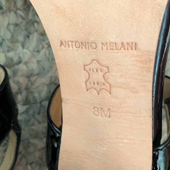 ANTONIO MELANI Black Strappy Heels with Chunky Heel - Picture 6 of 14